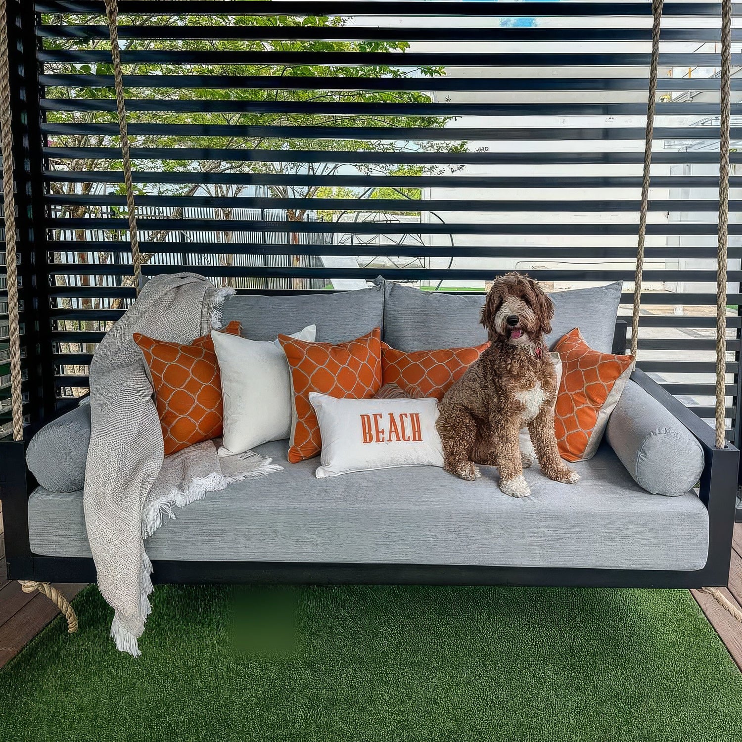 Full Size Sunbrella Porch Swing Bed Cushion Cover Bundle (75x54) - Outdoor Fabric Central