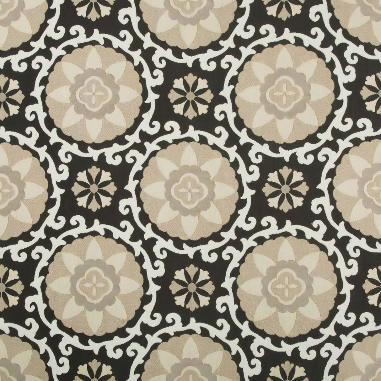 Kravet Sunbrella Exotic Suzani Coal 31969 - 816 Oceania Indoor Outdoor Collection Upholstery Fabric - Outdoor Fabric Central