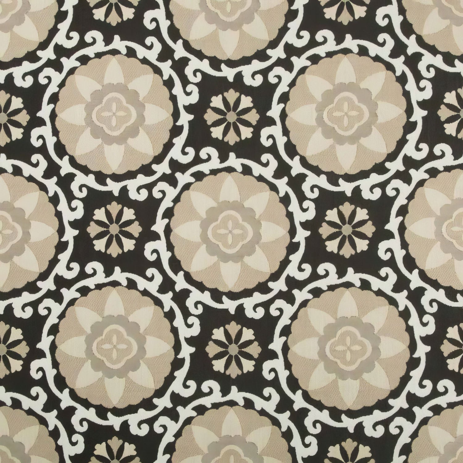 Kravet Sunbrella Exotic Suzani Coal 31969 - 816 Oceania Indoor Outdoor Collection Upholstery Fabric - Outdoor Fabric Central
