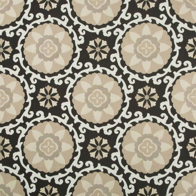Kravet Sunbrella Exotic Suzani Coal 31969 - 816 Oceania Indoor Outdoor Collection Upholstery Fabric - Outdoor Fabric Central