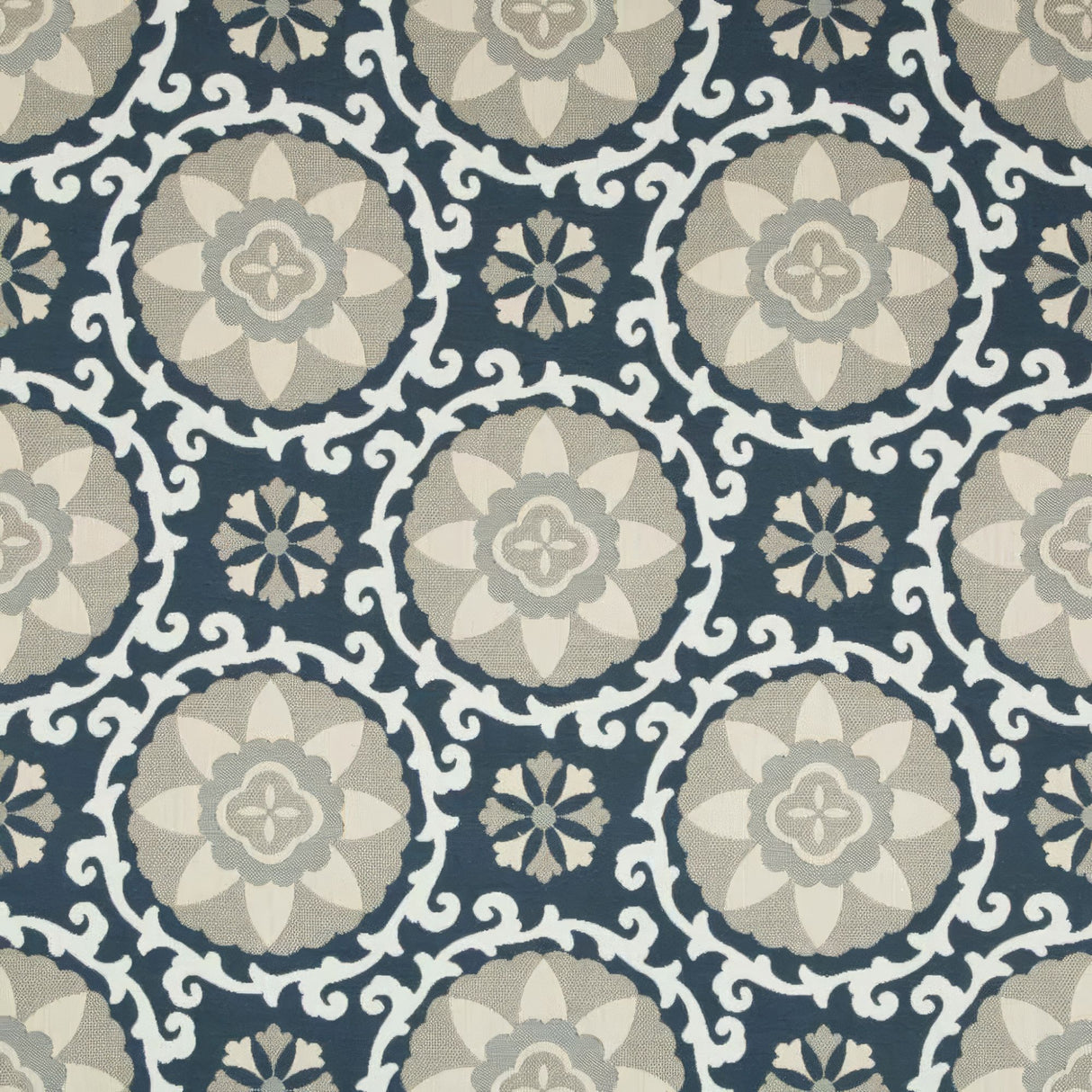 Kravet Sunbrella Exotic Suzani Indigo 31969 - 1516 Oceania Indoor Outdoor Collection Upholstery Fabric - Outdoor Fabric Central