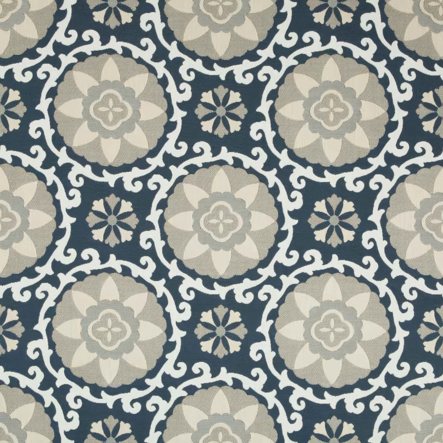 Kravet Sunbrella Exotic Suzani Indigo 31969 - 1516 Oceania Indoor Outdoor Collection Upholstery Fabric - Outdoor Fabric Central