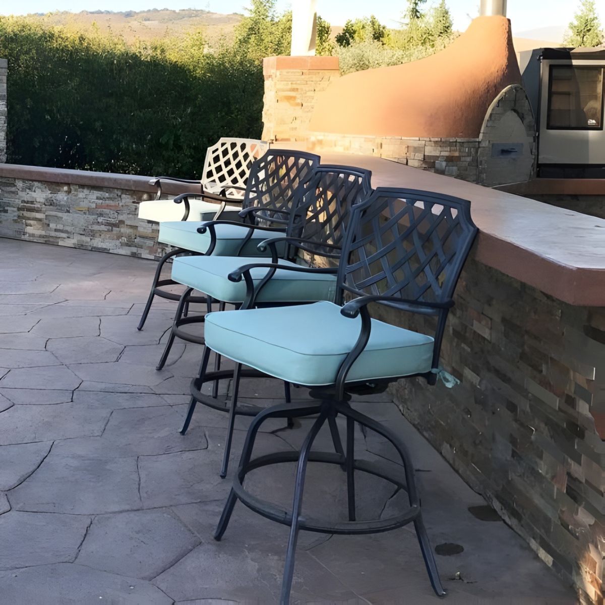 Outdoor custom barstool cushions
