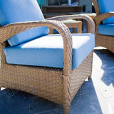 Custom outdoor chair cushion made with Sunbrella Fabric