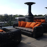 Custom Striped Outdoor Sofa Cushions Made With Sunbrella Fabric