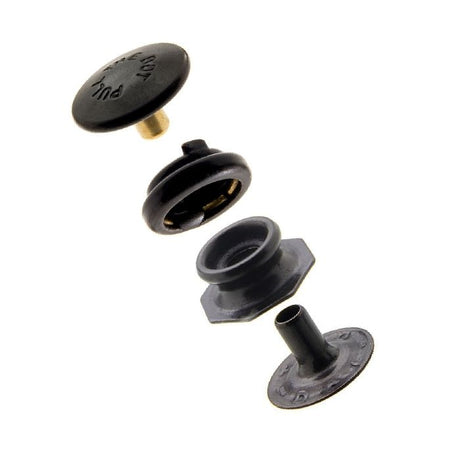 Pull - the - DOT Snap Fastener Set - Cloth - to - Cloth (Government Black Brass) 0.295 inch Post - Outdoor Fabric Central
