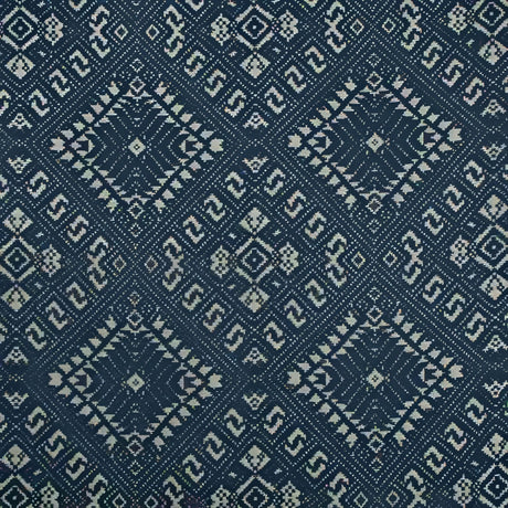 Sample of Kravet Sunbrella Penang Indigo 34875 - 50 Oceania Indoor Outdoor Collection Upholstery Fabric - Outdoor Fabric Central