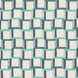 Sample of Sunbrella Beveled Squares Lagoon 145471-0001 Upholstery Fabric