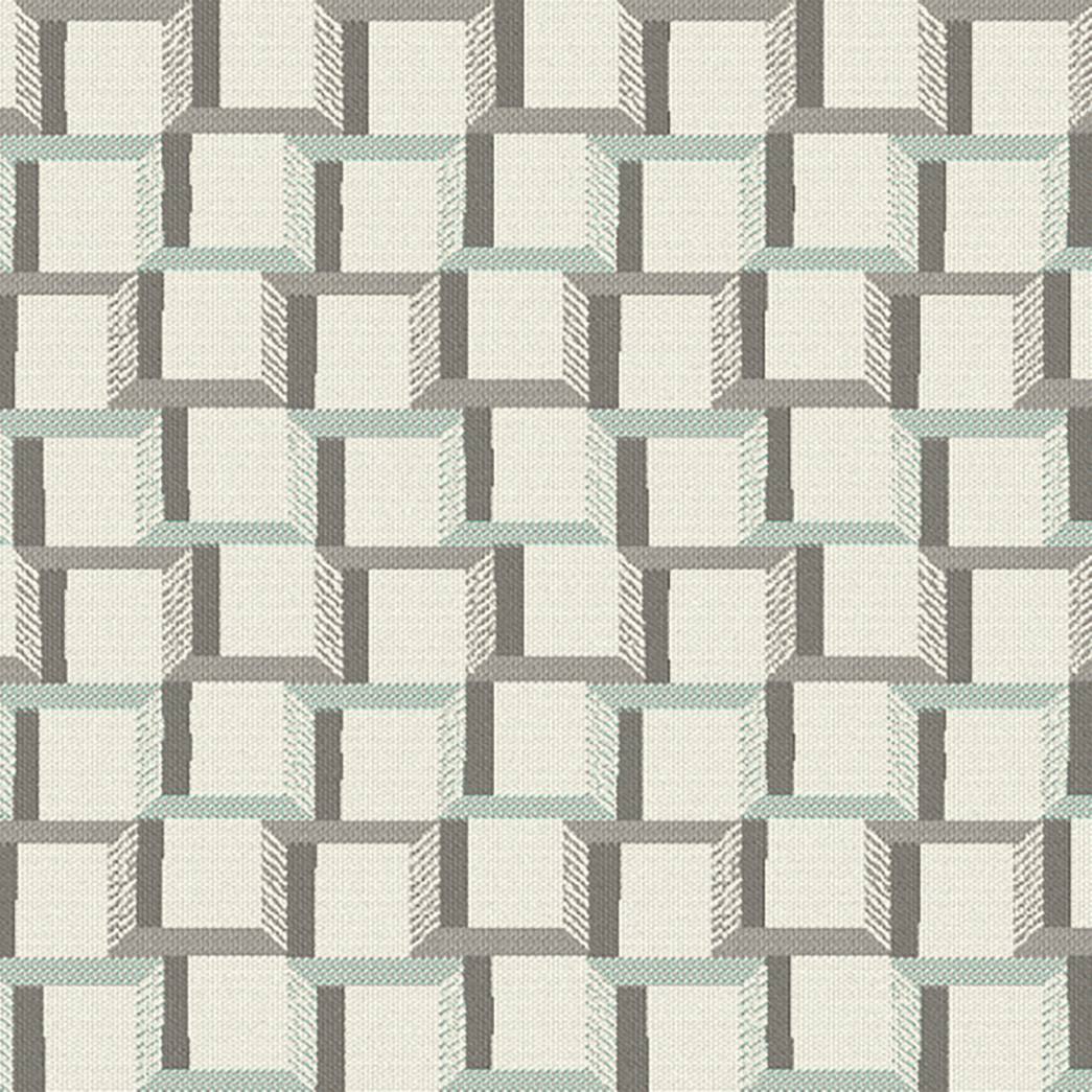 Sample of Sunbrella Beveled Squares Mist 145471-0002 Upholstery Fabric