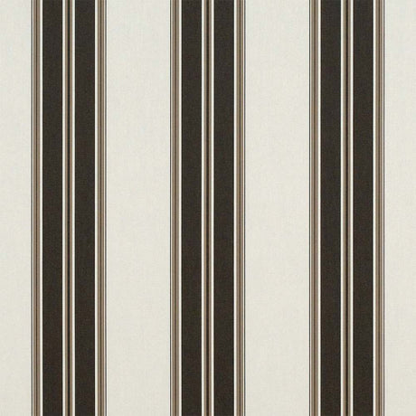 Sample of Sunbrella Black / Taupe Fancy 4946-0000 46-Inch Stripes Awning / Shade Fabric