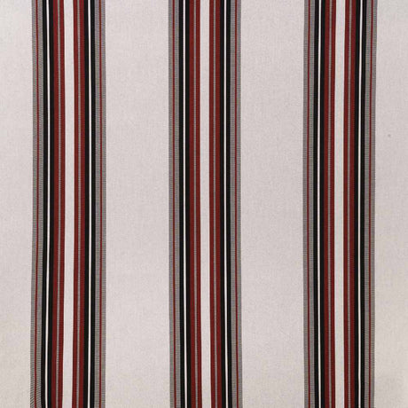 Sample of Sunbrella Burgundy / Black / White 4798-0000 46-Inch Stripes Awning / Shade Fabric
