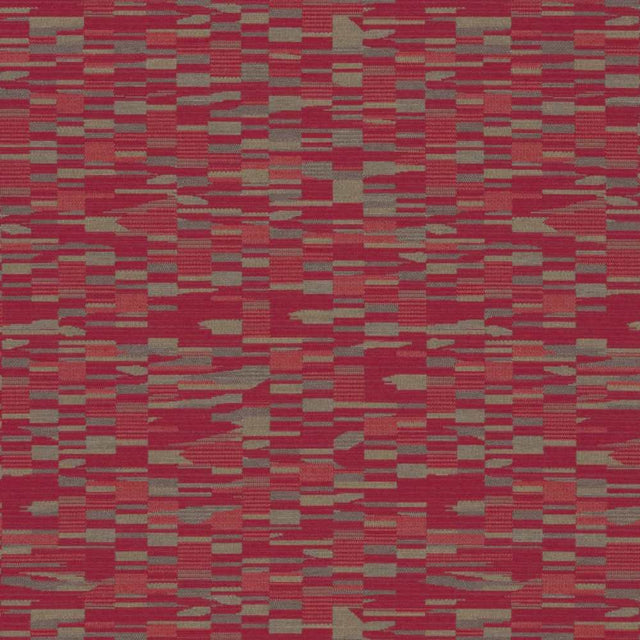 Sample of Sunbrella by Mayer Collage Crimson 417 - 001 Imagine Collection Upholstery Fabric - Outdoor Fabric Central