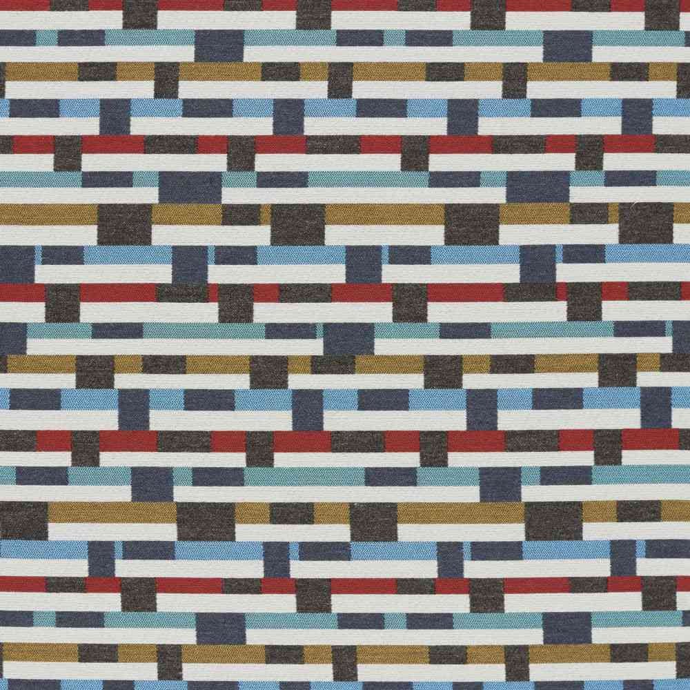 Sample of Sunbrella by Mayer Metal Strips Regatta 434 - 004 Vollis Simpson Collection Upholstery Fabric - Outdoor Fabric Central