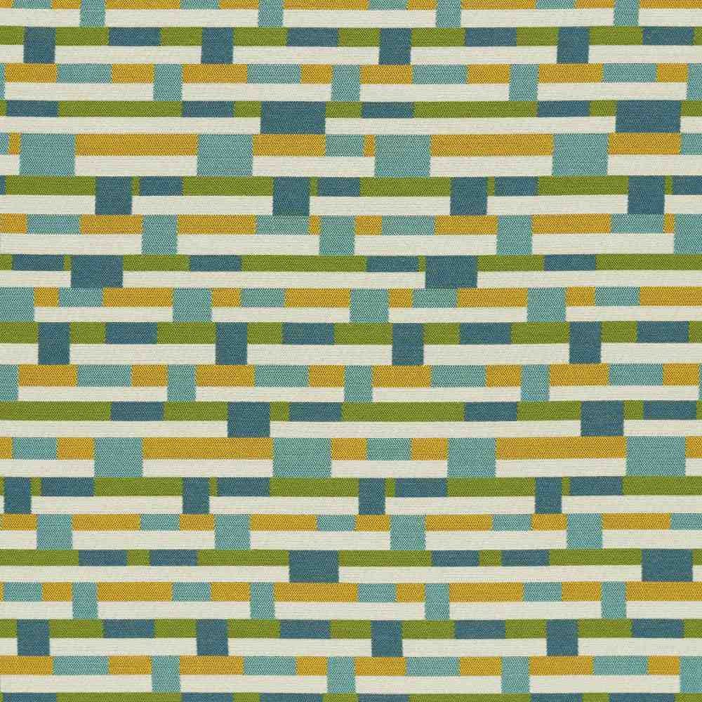 Sample of Sunbrella by Mayer Metal Strips Springtime 434 - 003 Vollis Simpson Collection Upholstery Fabric - Outdoor Fabric Central