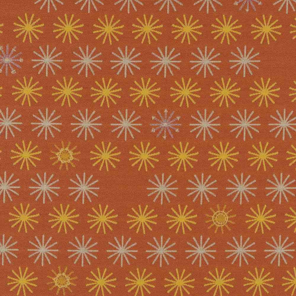 Sample of Sunbrella by Mayer Spokes Sunset 435 - 009 Vollis Simpson Collection Upholstery Fabric - Outdoor Fabric Central