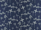 Sample of Sunbrella by Mayer Whirligig Navy 431 - 004 Vollis Simpson Collection Upholstery Fabric - Outdoor Fabric Central