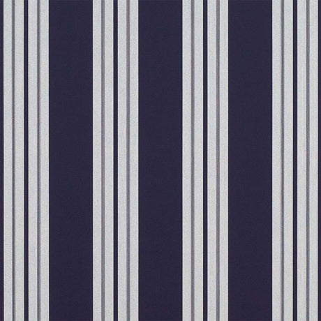 Sample of Sunbrella Captain Navy Natural Classic 4902-0000 46-Inch Stripes Awning / Shade Fabric