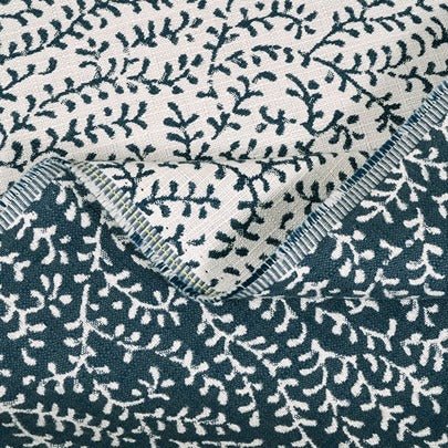 Sample of Sunbrella Eberly Peacock 146266-0003 Fusion Collection Reversible Upholstery Fabric