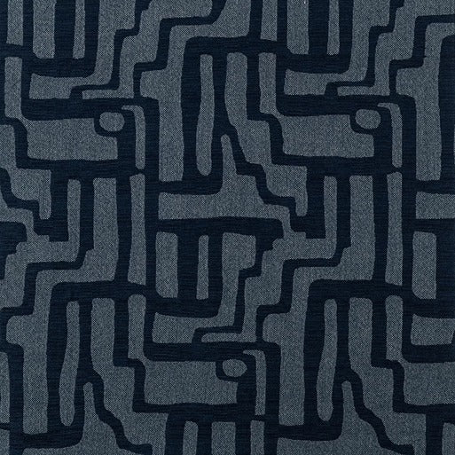 Sample of Sunbrella Escher Indigo 146225 - 0003 Fusion Collection Upholstery Fabric - Outdoor Fabric Central