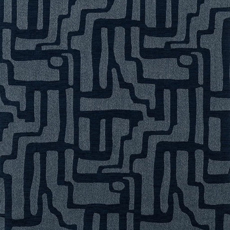Sample of Sunbrella Escher Indigo 146225 - 0003 Fusion Collection Upholstery Fabric - Outdoor Fabric Central