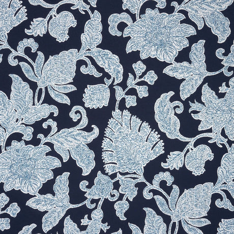 Sample of Sunbrella Floral Song Navy 146023-0003 Upholstery Fabric