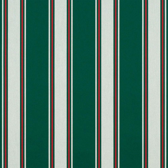 Sample of Sunbrella Forest Green Fancy 4790 - 0000 46 - Inch Stripes Awning / Shade Fabric - Outdoor Fabric Central
