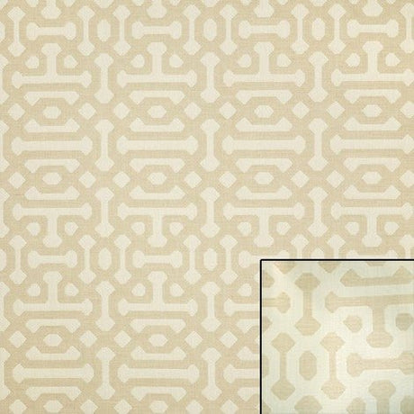 Sample of Sunbrella Fretwork Flax 45991 - 0001 Elements Collection - Reversible Upholstery Fabric (Dark Side) - Outdoor Fabric Central