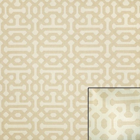 Sample of Sunbrella Fretwork Flax 45991 - 0001 Elements Collection - Reversible Upholstery Fabric (Dark Side) - Outdoor Fabric Central