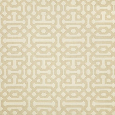 Sample of Sunbrella Fretwork Flax 45991 - 0001 Elements Collection Upholstery Fabric - Outdoor Fabric Central