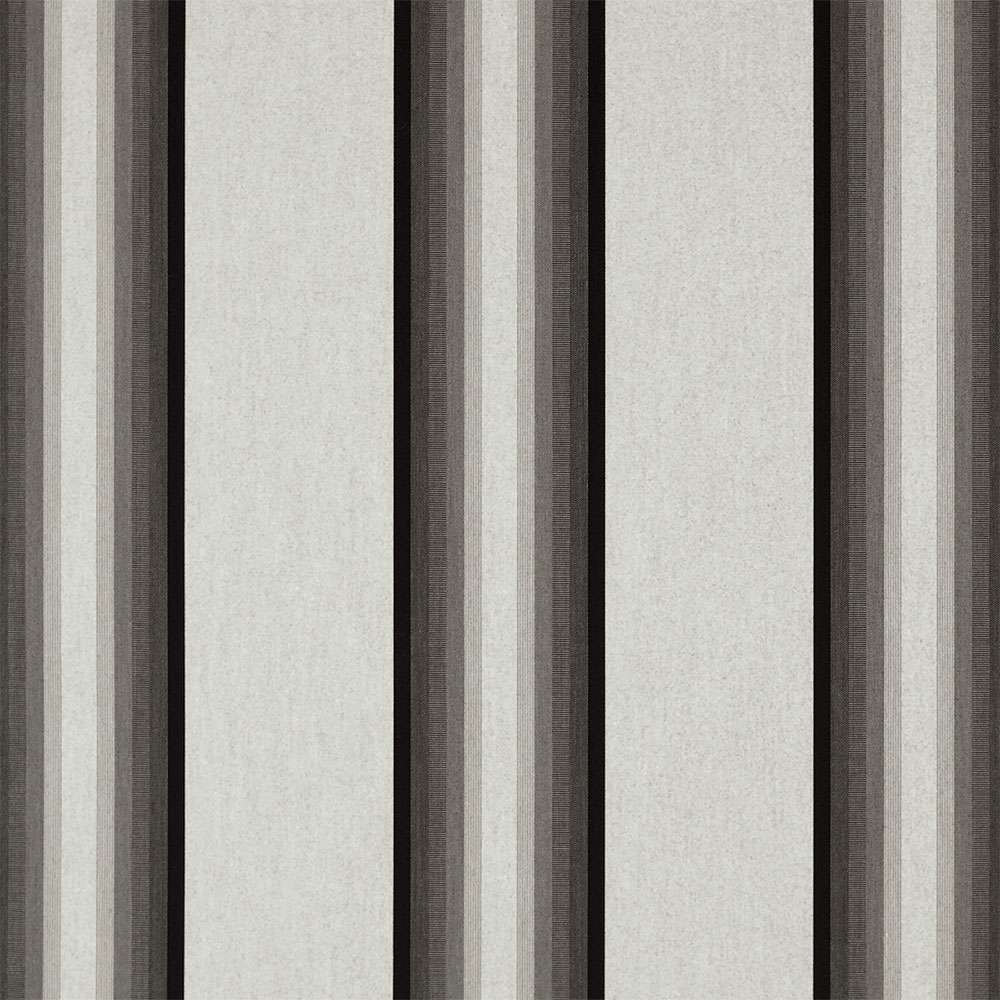 Sample of Sunbrella Grey / Black / White 4799 - 0000 46 - Inch Stripes Awning / Shade Fabric - Outdoor Fabric Central