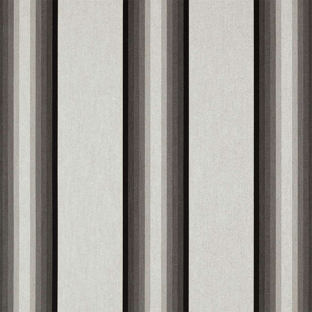 Sample of Sunbrella Grey / Black / White 4799 - 0000 46 - Inch Stripes Awning / Shade Fabric - Outdoor Fabric Central
