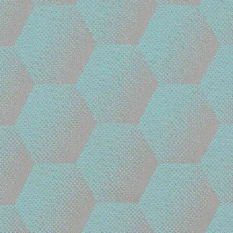 Sample of Sunbrella Hexagon Agua HEX J205 140 European Collection Upholstery Fabric - Outdoor Fabric Central