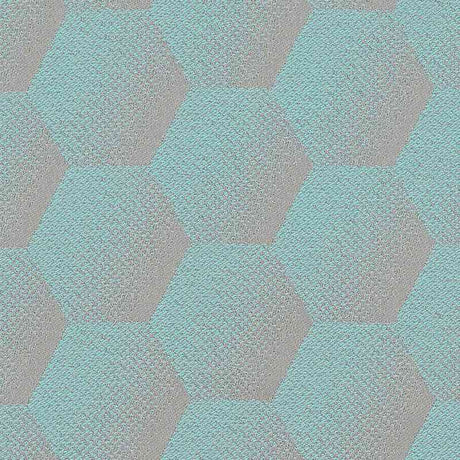Sample of Sunbrella Hexagon Agua HEX J205 140 European Collection Upholstery Fabric - Outdoor Fabric Central