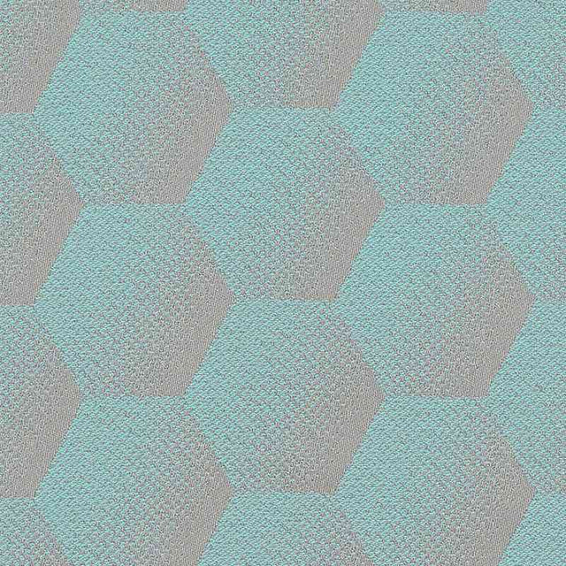 Sample of Sunbrella Hexagon Agua HEX J205 140 European Collection Upholstery Fabric - Outdoor Fabric Central