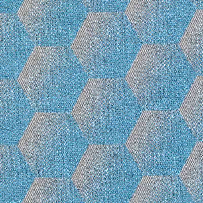 Sample of Sunbrella Hexagon Azure HEX J204 140 European Collection Upholstery Fabric - Outdoor Fabric Central
