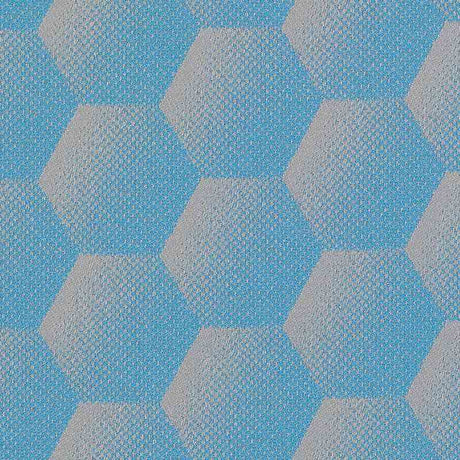 Sample of Sunbrella Hexagon Azure HEX J204 140 European Collection Upholstery Fabric - Outdoor Fabric Central