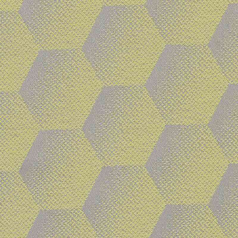 Sample of Sunbrella Hexagon Lemon HEX J207 140 European Collection Upholstery Fabric - Outdoor Fabric Central