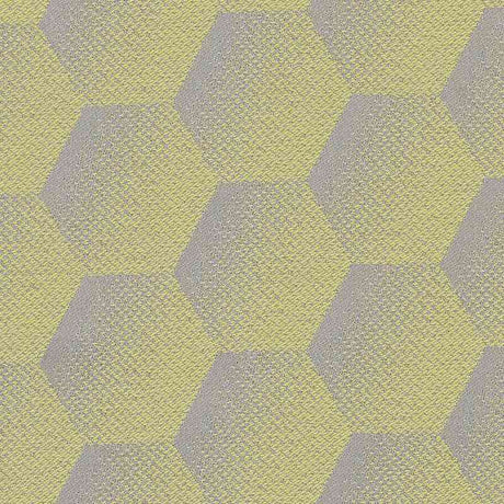 Sample of Sunbrella Hexagon Lemon HEX J207 140 European Collection Upholstery Fabric - Outdoor Fabric Central
