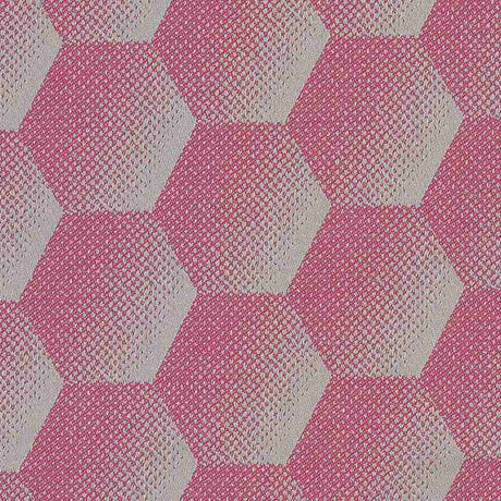 Sample of Sunbrella Hexagon Pink HEX J203 140 European Collection Upholstery Fabric - Outdoor Fabric Central