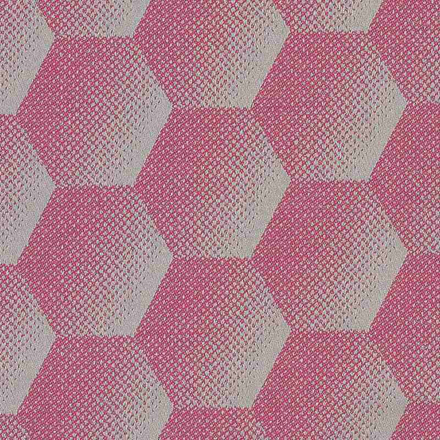 Sample of Sunbrella Hexagon Pink HEX J203 140 European Collection Upholstery Fabric - Outdoor Fabric Central