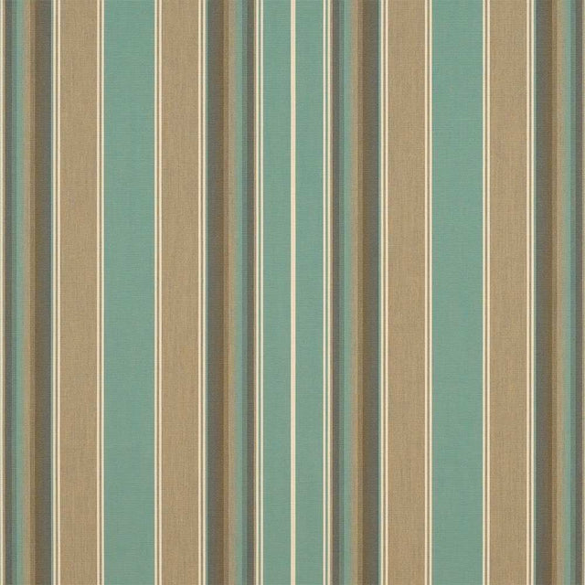 Sample of Sunbrella Kiawah Spa 4868 - 0000 46 - Inch Stripes Awning / Shade Fabric - Outdoor Fabric Central
