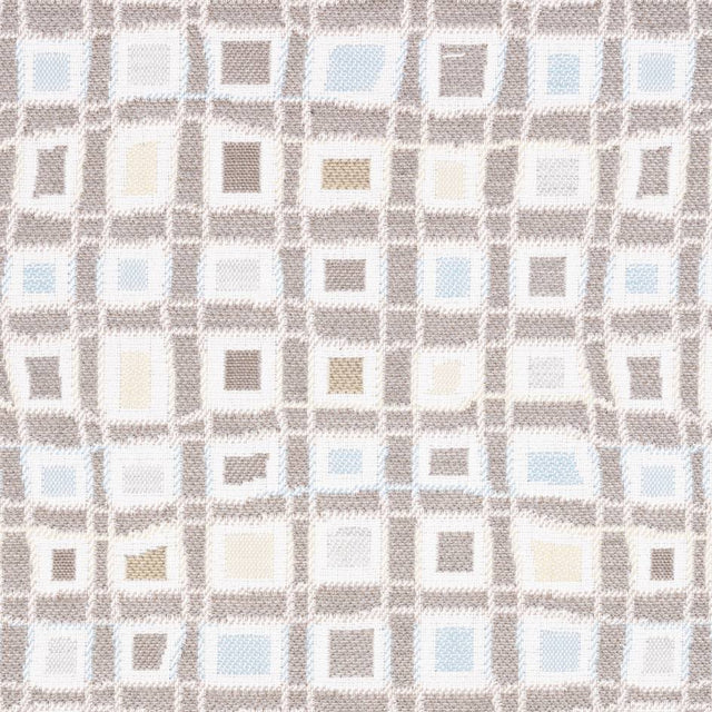 Sample of Sunbrella Mosaic Squares Mineral 145470 - 0002 Upholstery Fabric - Outdoor Fabric Central