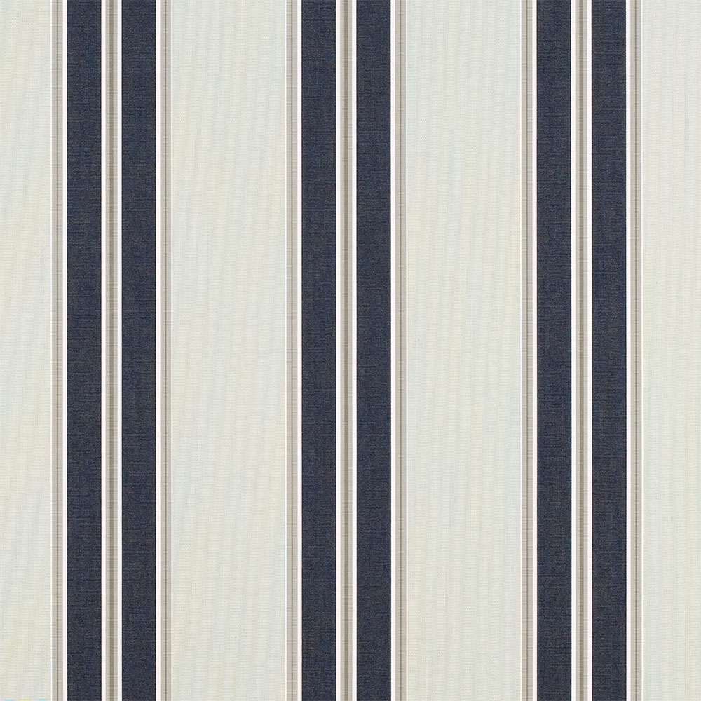 Sample of Sunbrella Navy / Taupe Fancy 4916 - 0000 46 - Inch Stripes Awning / Shade Fabric - Outdoor Fabric Central