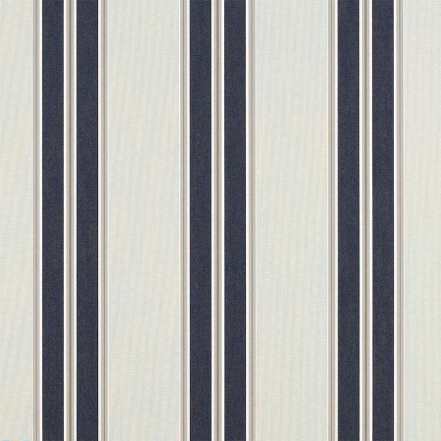 Sample of Sunbrella Navy / Taupe Fancy 4916 - 0000 46 - Inch Stripes Awning / Shade Fabric - Outdoor Fabric Central