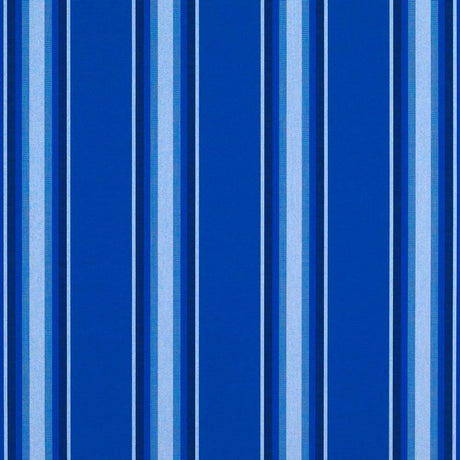 Sample of Sunbrella Pacific Blue Fancy 4755 - 0000 46 - Inch Stripes Awning / Shade Fabric - Outdoor Fabric Central