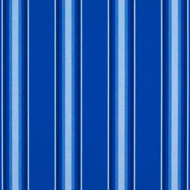 Sample of Sunbrella Pacific Blue Fancy 4755 - 0000 46 - Inch Stripes Awning / Shade Fabric - Outdoor Fabric Central
