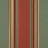 Sample of Sunbrella Vintage Henna / Fern 4969 - 0000 46 - Inch Stripes Awning / Shade Fabric - Outdoor Fabric Central