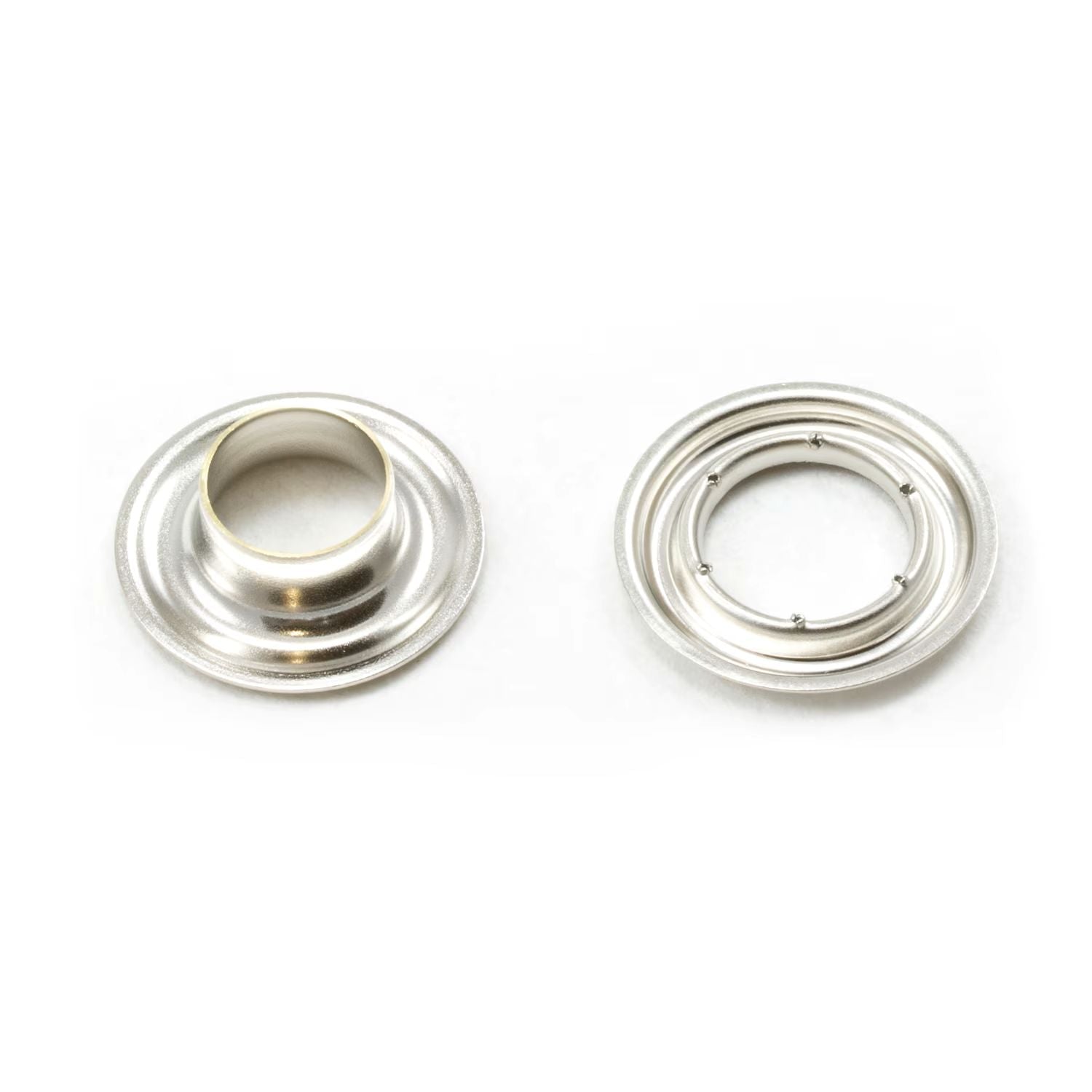 Sharpened Edge Grommet with Small Tooth Washer #2 Nickel-Plated Brass 3/8" 500 pack