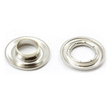 Sharpened Edge Grommet with Small Tooth Washer #3 Nickel-Plated Brass 7/16" 100 pack