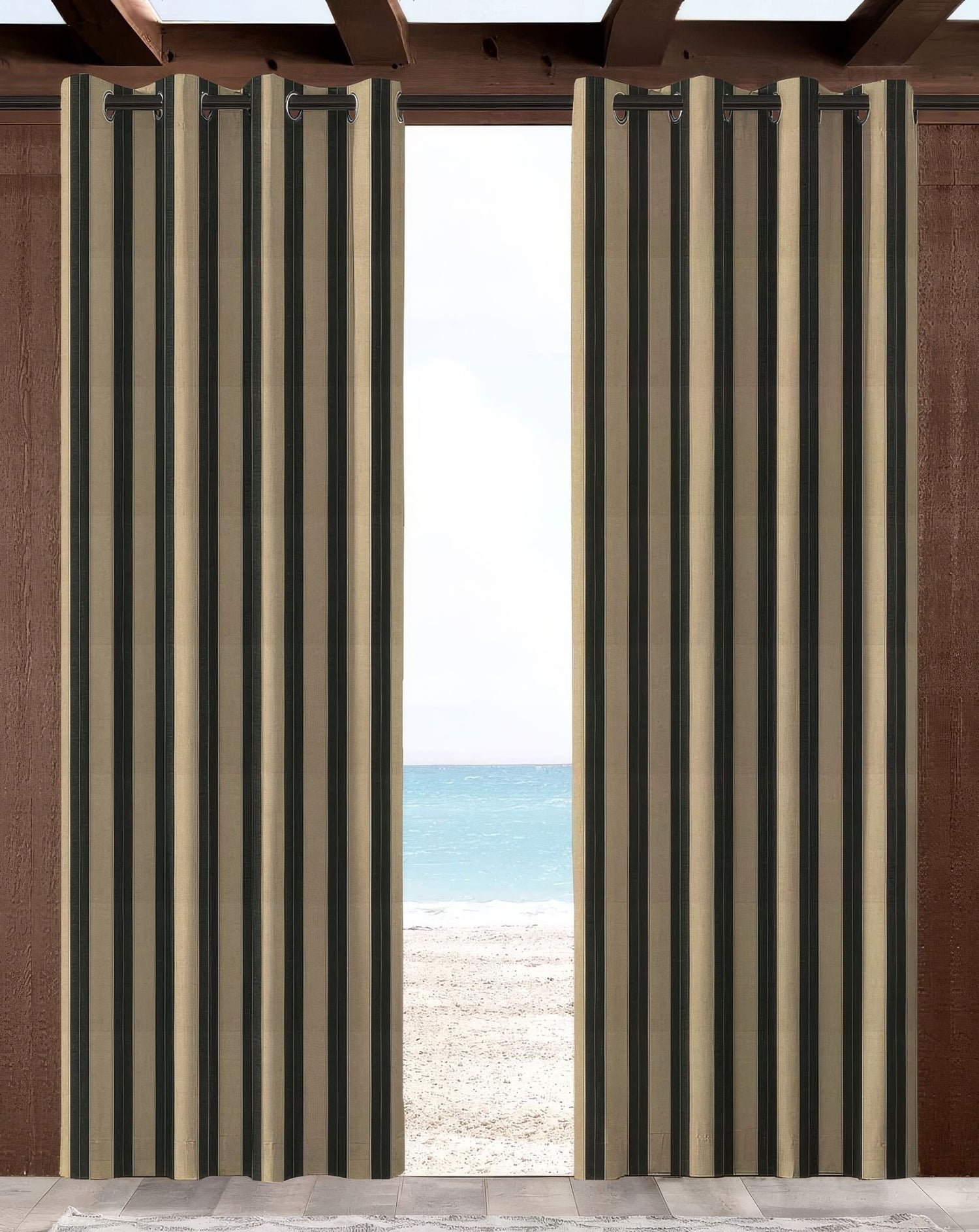 Sunbrella Berenson Tuxedo Indoor/Outdoor Curtain Panel - Outdoor Fabric Central